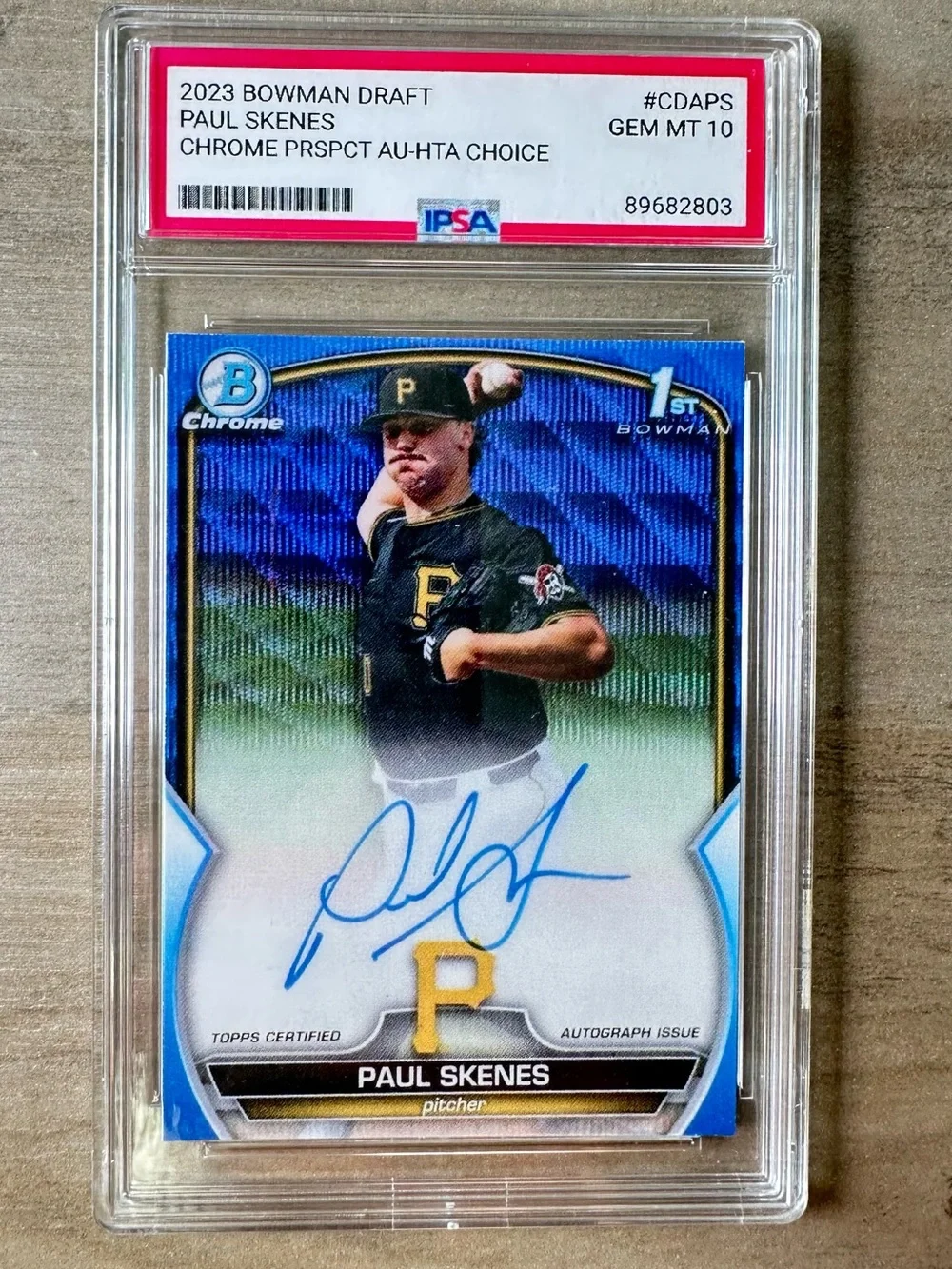 Paul Skenes Signed Rookie 2023 Bowman Chrome #CDA-PS Gem Mint 10 Novelty Card.